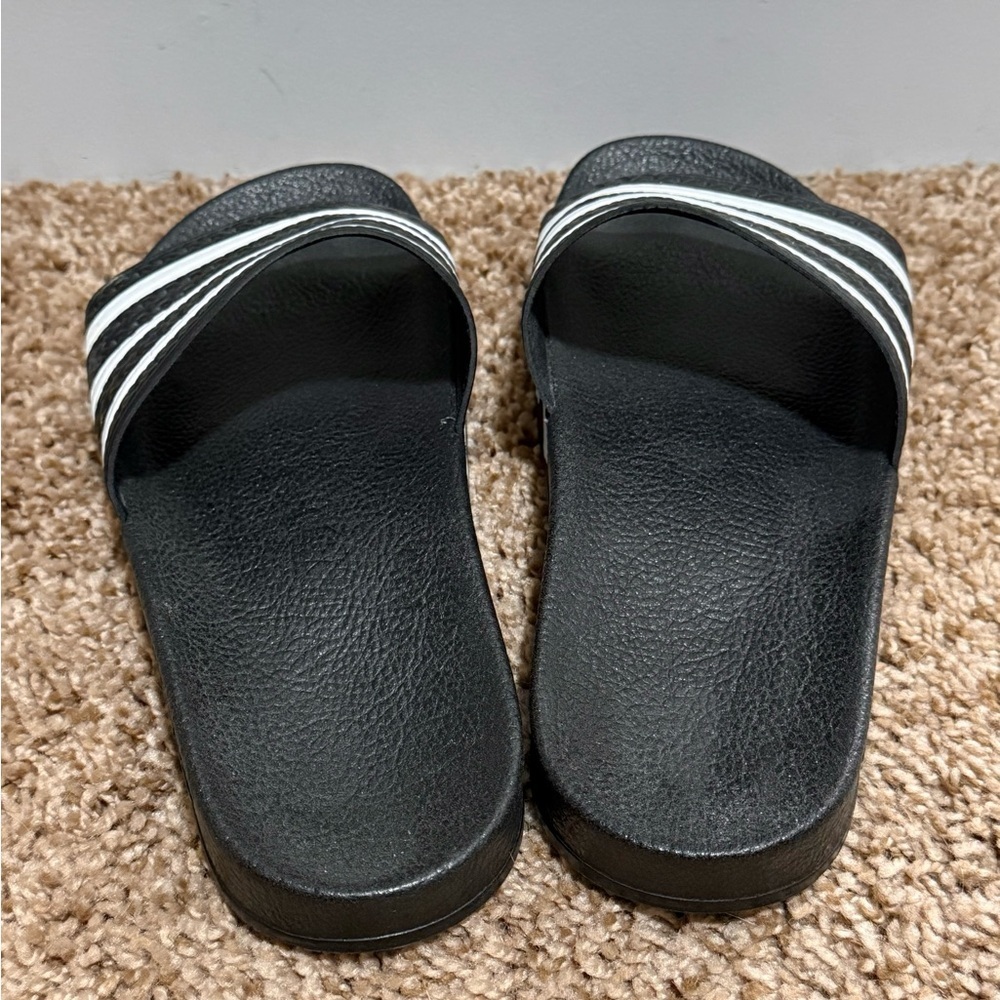 Adidas Adilette Slides – Black with White Stripes – Women’s 6 - Picture 5 of 5